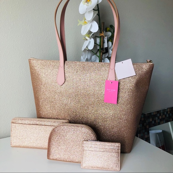 KATE SPADE ROSE GOLD JOELEY LARGE TOTE 4PC SET - Picture 3 of 8
